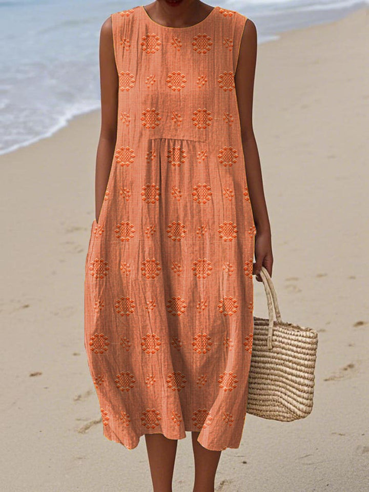 Hannah - Women's Summer Midi Dress with Pockets
