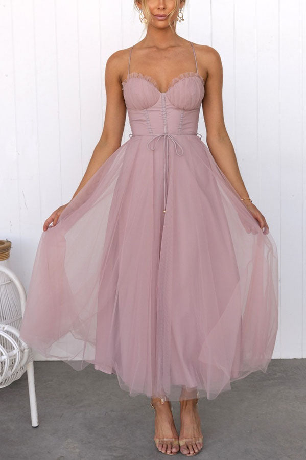 Agatha - Sleeveless Flowy Silhouette Maxi Dress