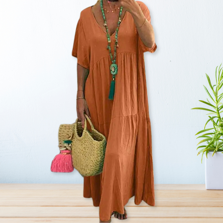 Jolaine - Relaxed Fit Summer Maxi Dress (Plus Size Available)