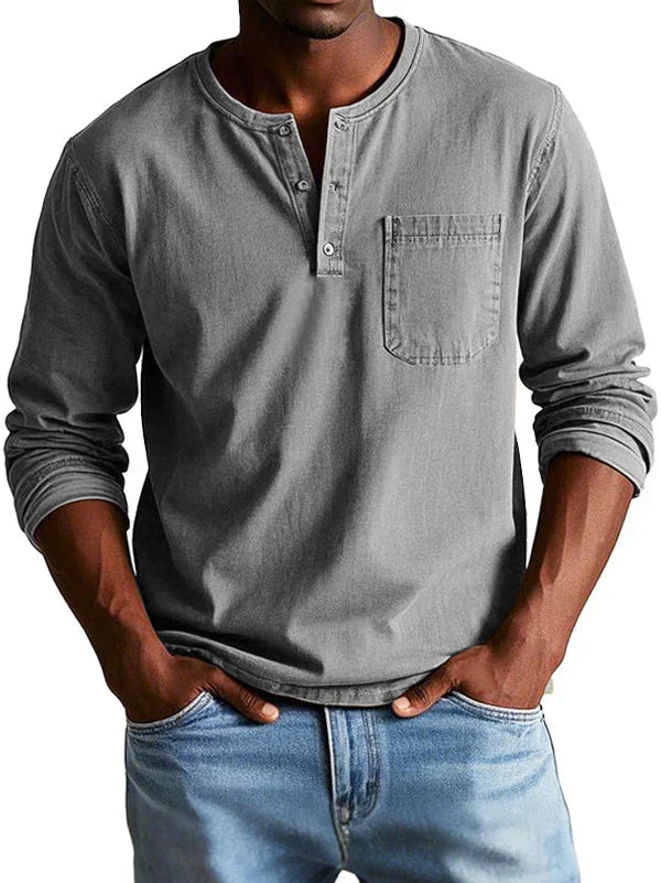 Ethan | Men’s Casual Long Sleeve Henley Shirt
