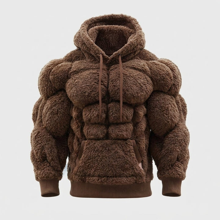 Titan Sherpa Muscle Hoodie | Padded Six Pack Fleece Pullover
