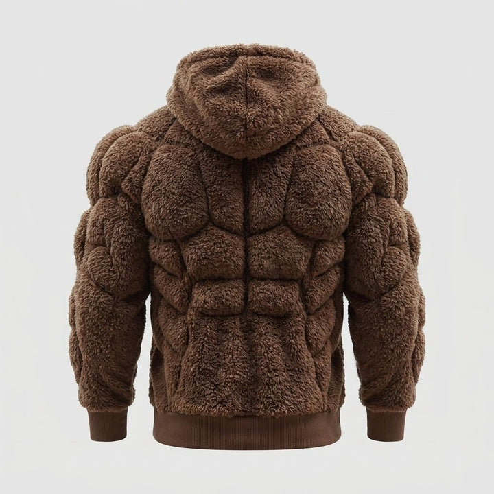 Titan Sherpa Muscle Hoodie | Padded Six Pack Fleece Pullover