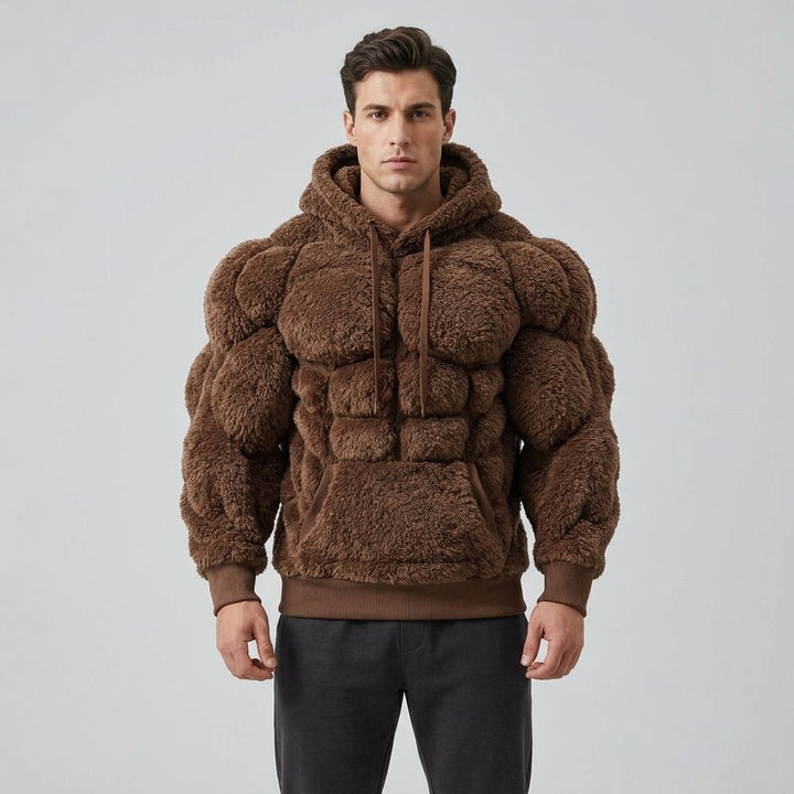 Titan Sherpa Muscle Hoodie | Padded Six Pack Fleece Pullover