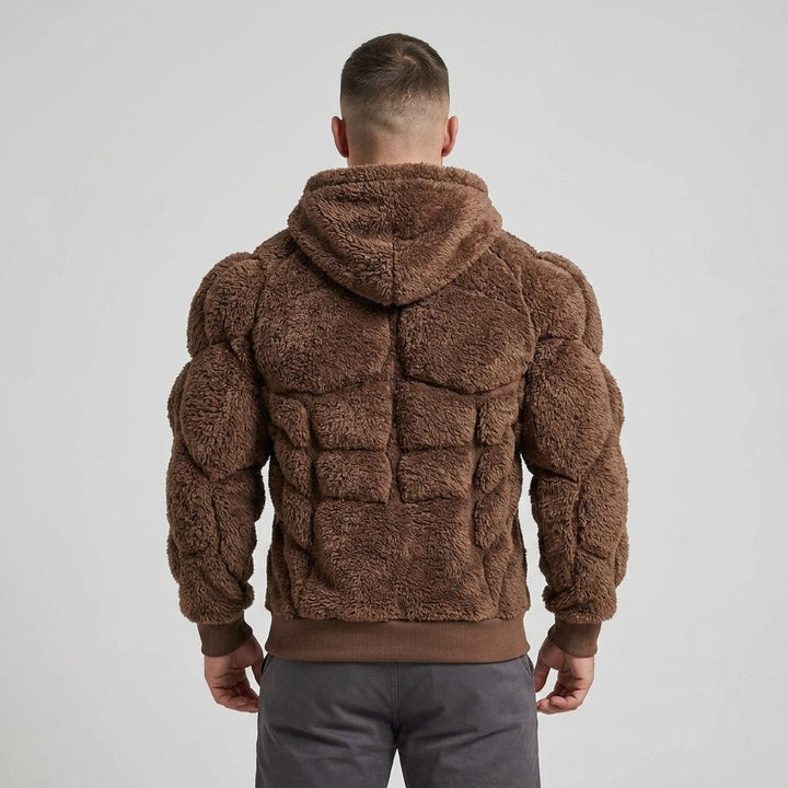 Titan Sherpa Muscle Hoodie | Padded Six Pack Fleece Pullover