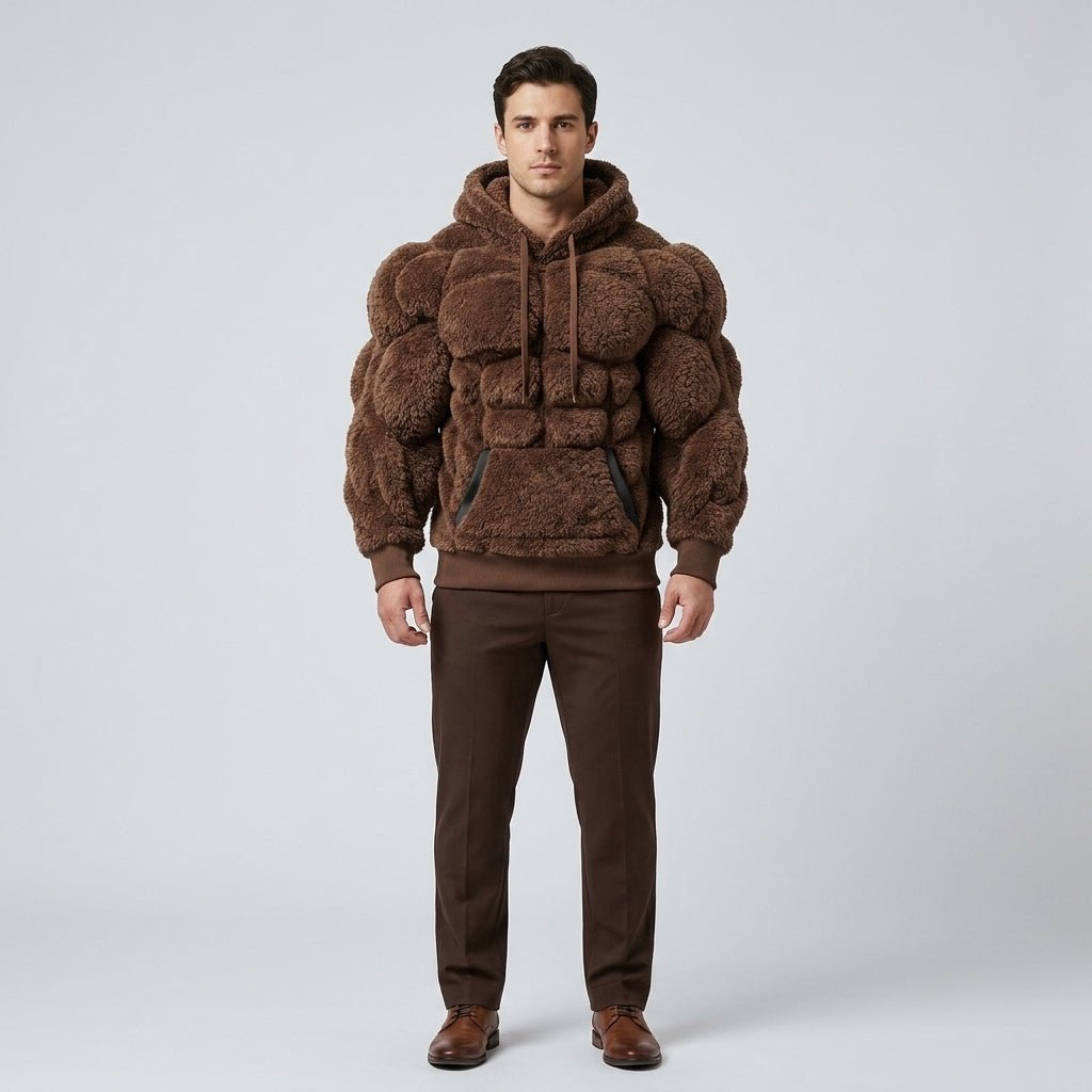 Titan Sherpa Muscle Hoodie | Padded Six Pack Fleece Pullover
