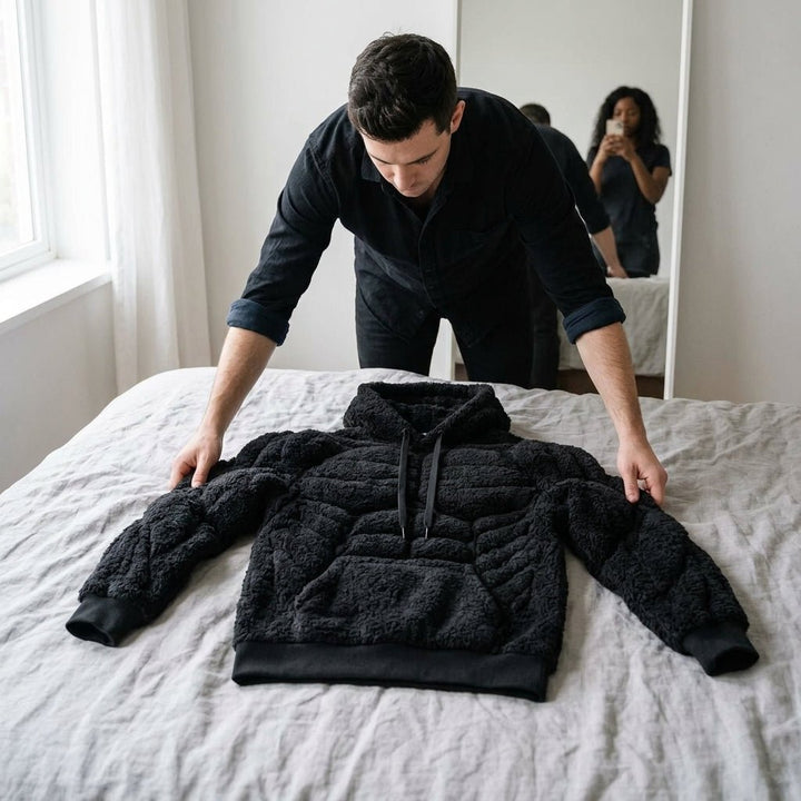 Titan Sherpa Muscle Hoodie | Padded Six Pack Fleece Pullover