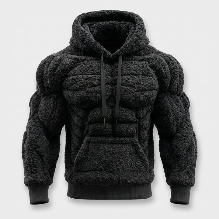 Titan Sherpa Muscle Hoodie | Padded Six Pack Fleece Pullover