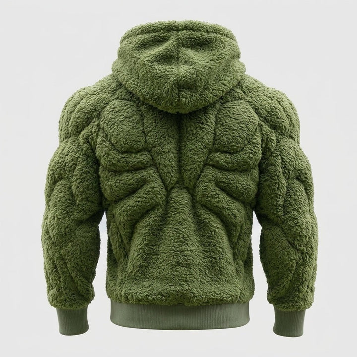 Titan Sherpa Muscle Hoodie | Padded Six Pack Fleece Pullover