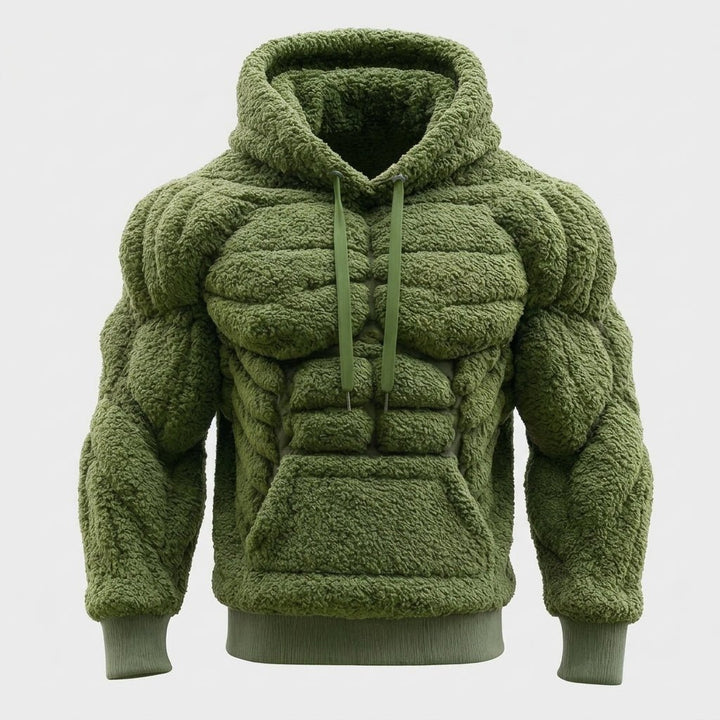 Titan Sherpa Muscle Hoodie | Padded Six Pack Fleece Pullover