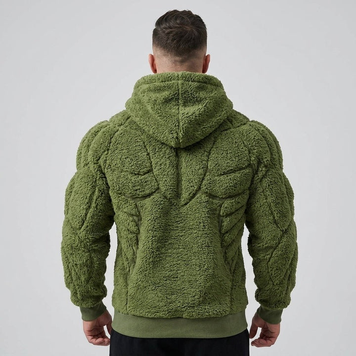 Titan Sherpa Muscle Hoodie | Padded Six Pack Fleece Pullover