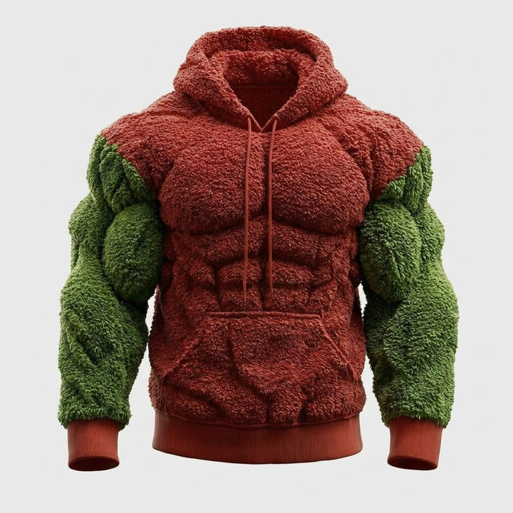 Titan Sherpa Muscle Hoodie | Padded Six Pack Fleece Pullover