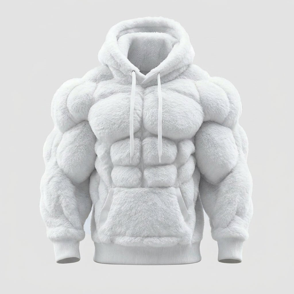 Titan Sherpa Muscle Hoodie | Padded Six Pack Fleece Pullover