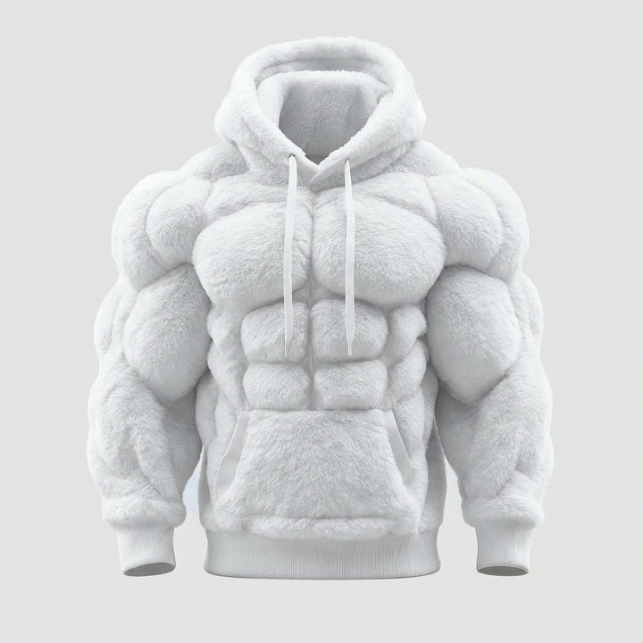 Titan Sherpa Muscle Hoodie | Padded Six Pack Fleece Pullover