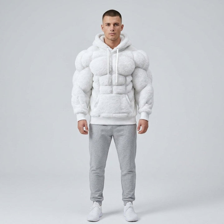 Titan Sherpa Muscle Hoodie | Padded Six Pack Fleece Pullover