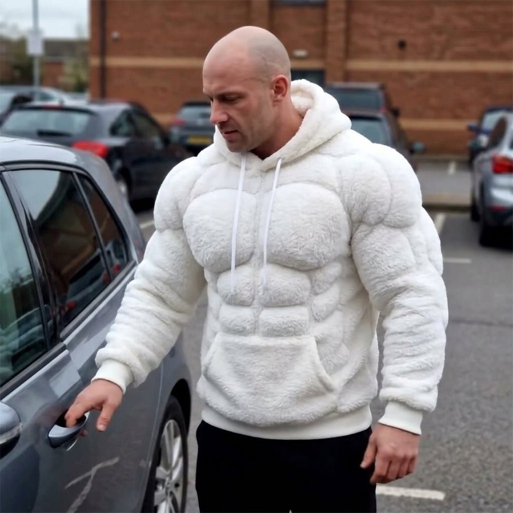 Titan Sherpa Muscle Hoodie | Padded Six Pack Fleece Pullover
