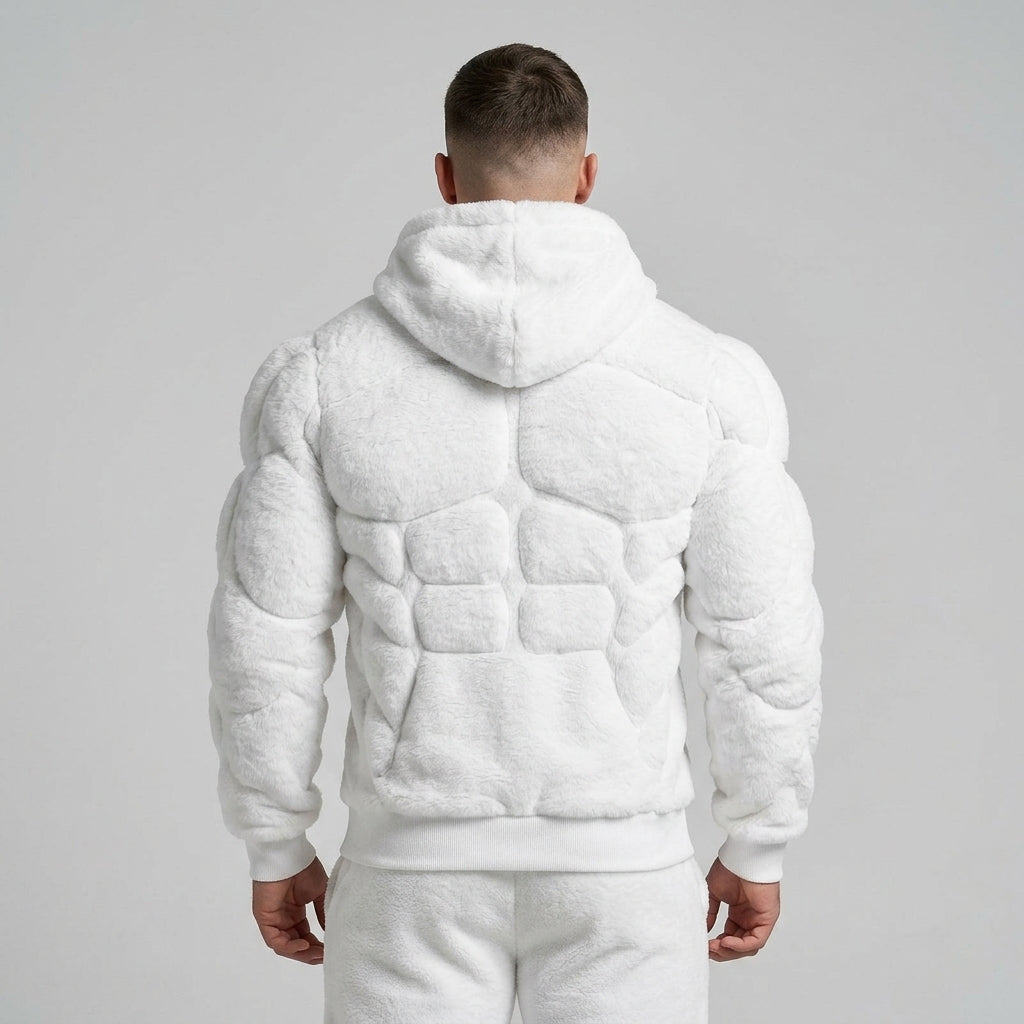 Titan Sherpa Muscle Hoodie | Padded Six Pack Fleece Pullover