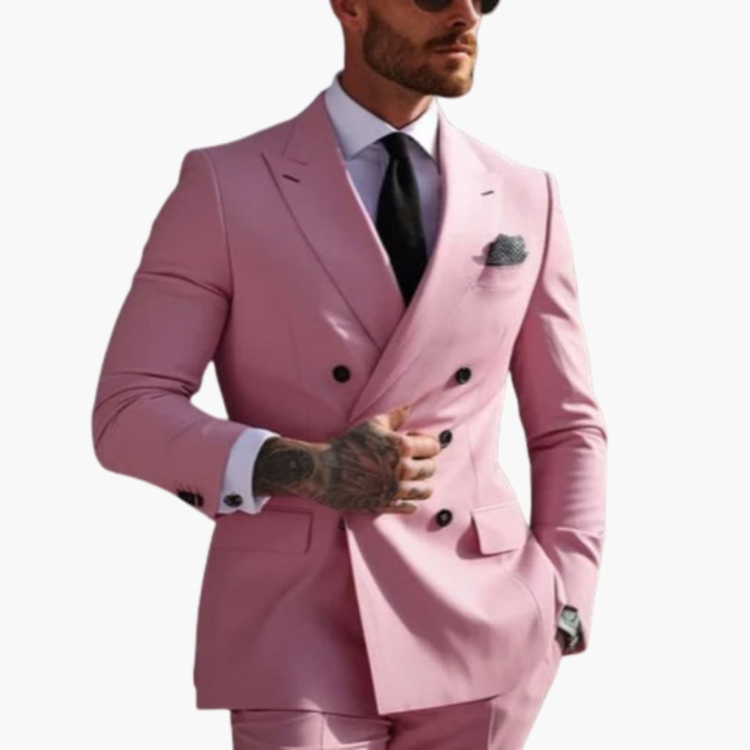Premium Double-Breasted Suit Six-Button Two-Piece