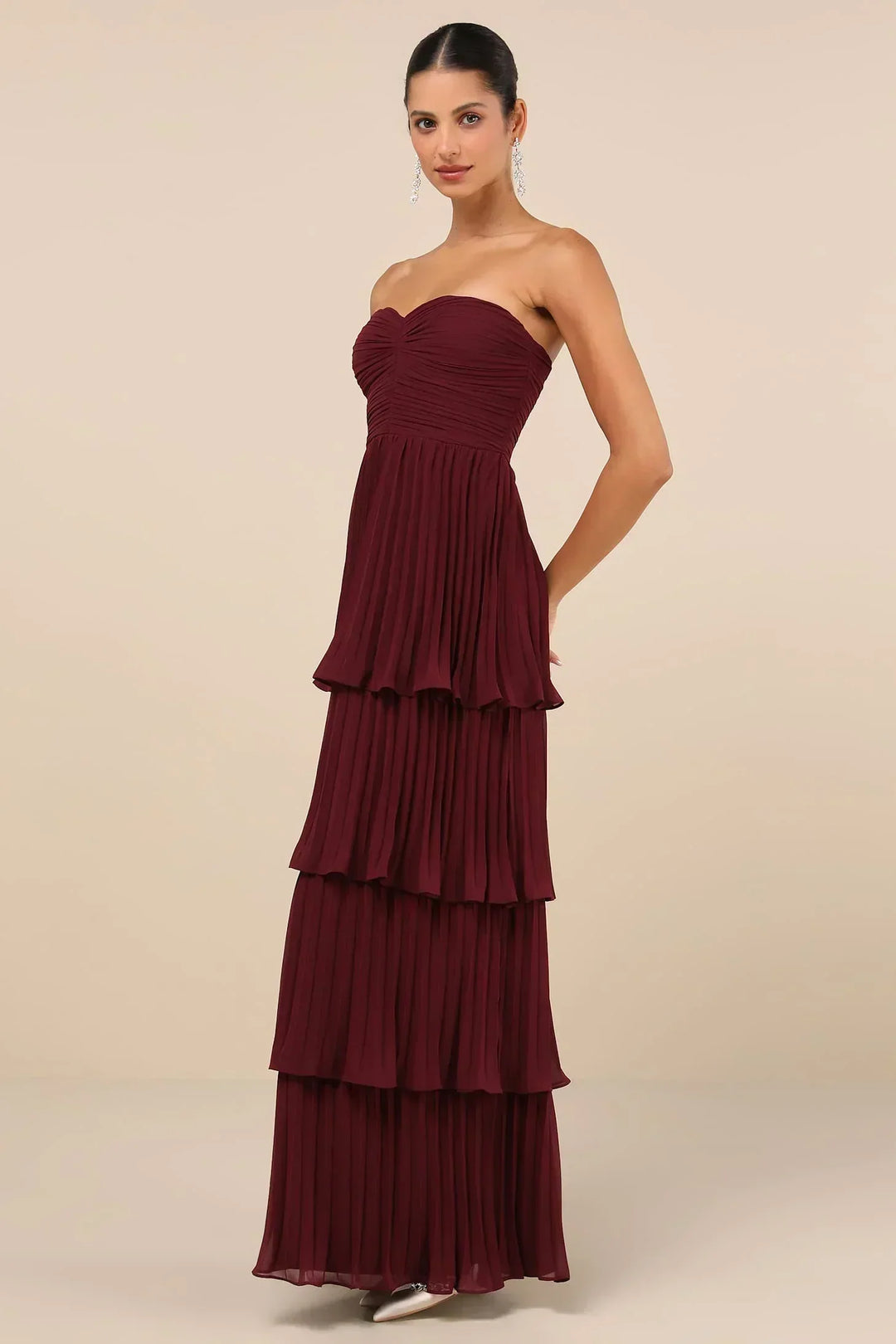 Hayley - Ruffled Pleated Maxi Dress