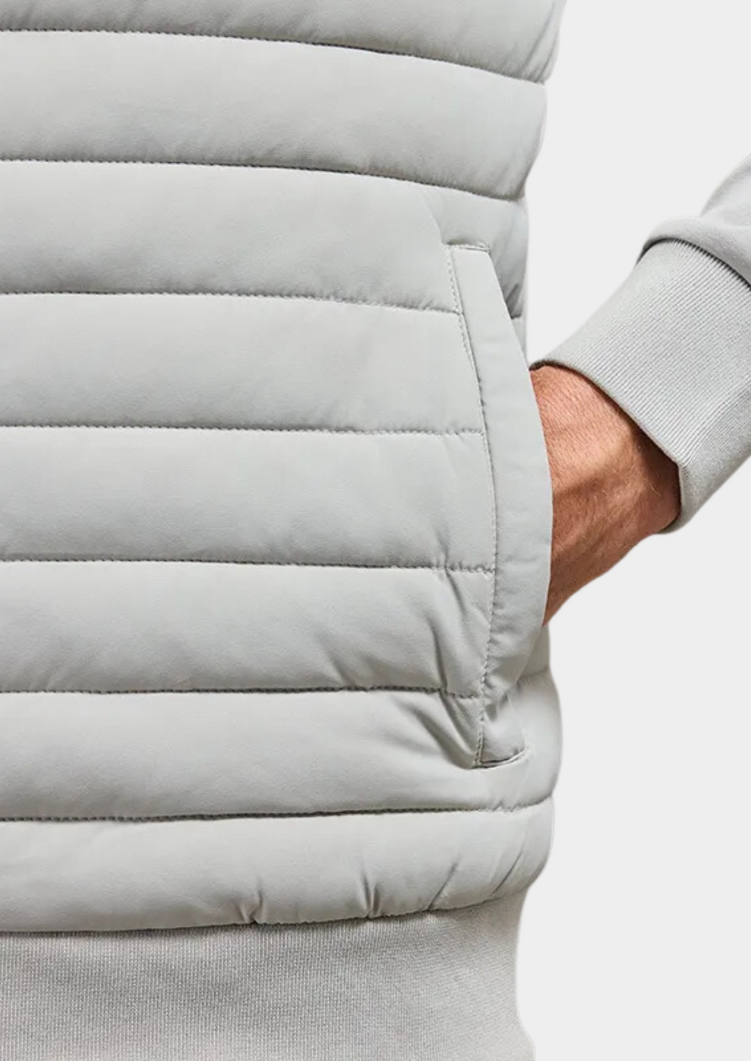 Men's Quilted Zip Jacket with Stand Collar