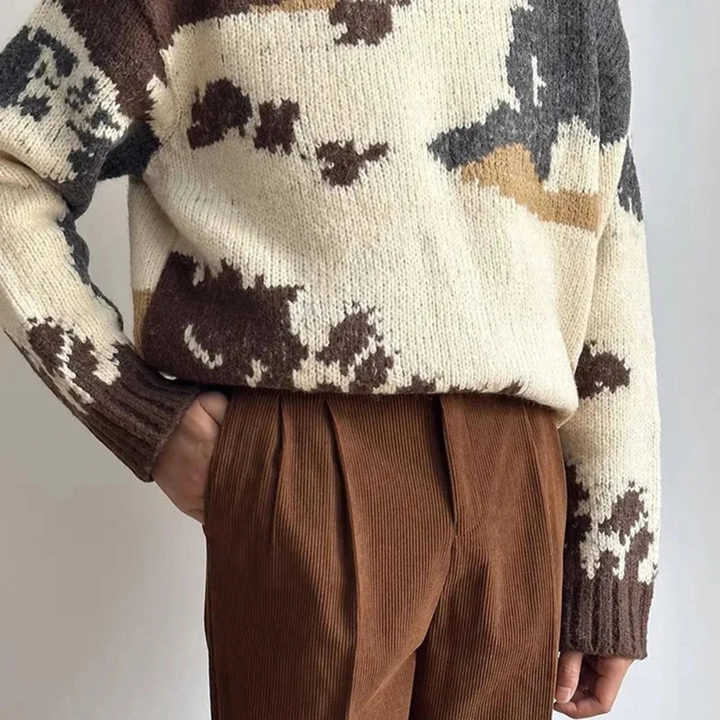 Men's Corduroy Trousers with Side Pockets and Relaxed Fit