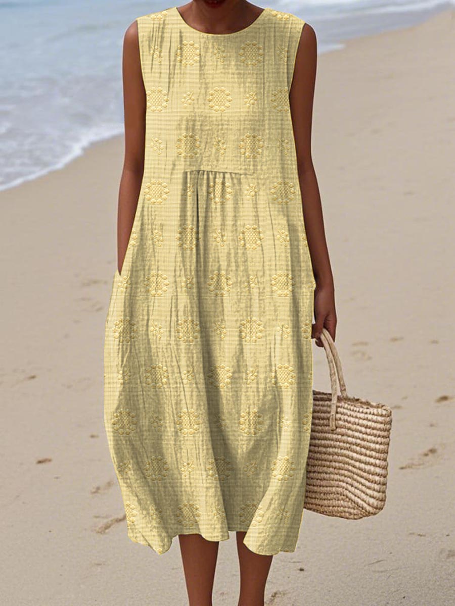 Hannah - Women's Summer Midi Dress with Pockets