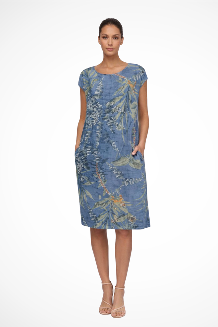 Relaxed Fit Women’s Summer Dress with Botanical Print