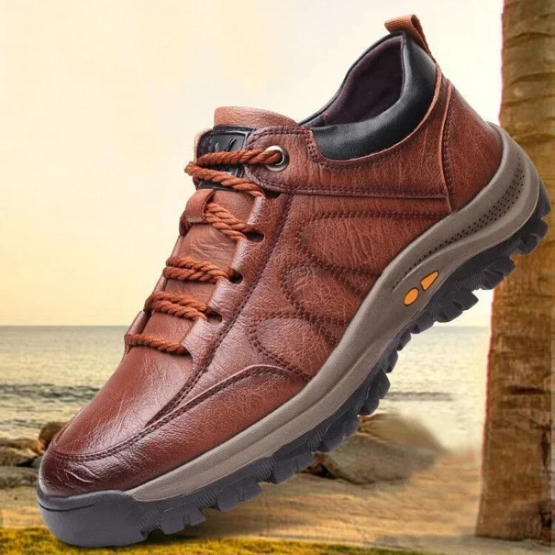 Men's Leather Lace-Up Shoes with Grip Sole