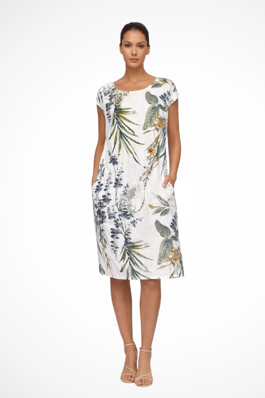 Relaxed Fit Women’s Summer Dress with Botanical Print