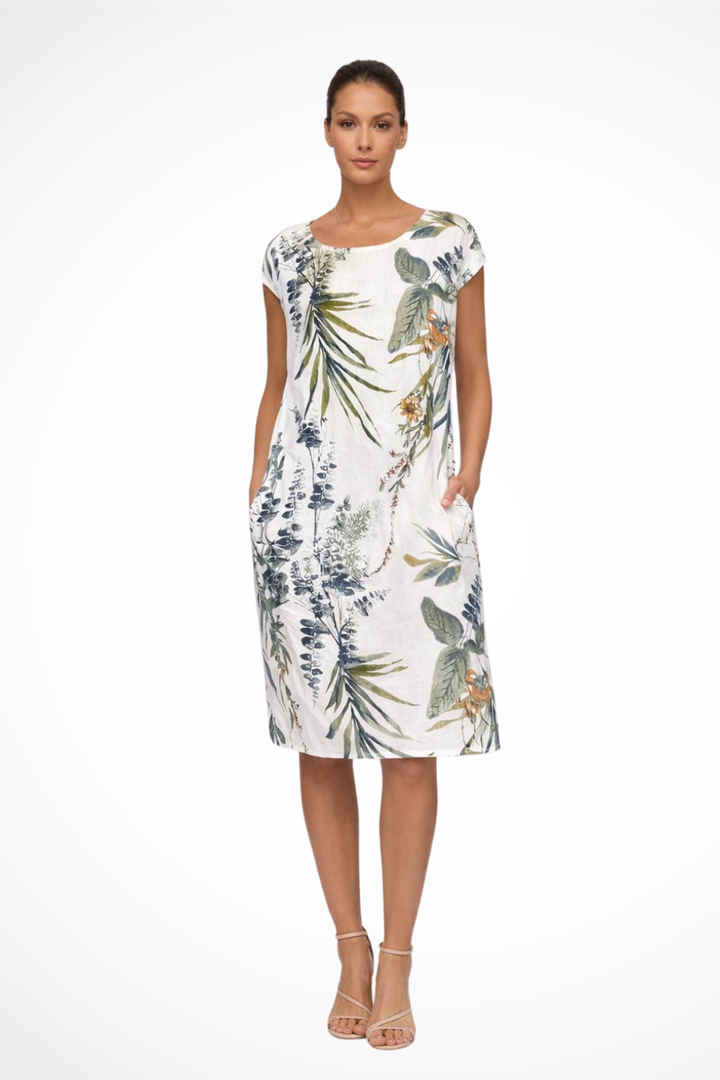 Relaxed Fit Women’s Summer Dress with Botanical Print