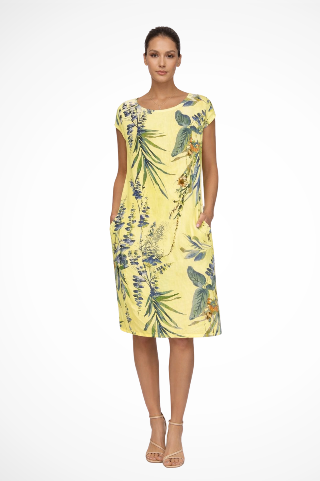Relaxed Fit Women’s Summer Dress with Botanical Print