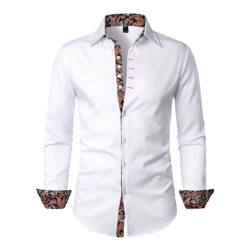 Chemise Homme Décontractée Coupe Slim à Boutons et Manches Longues