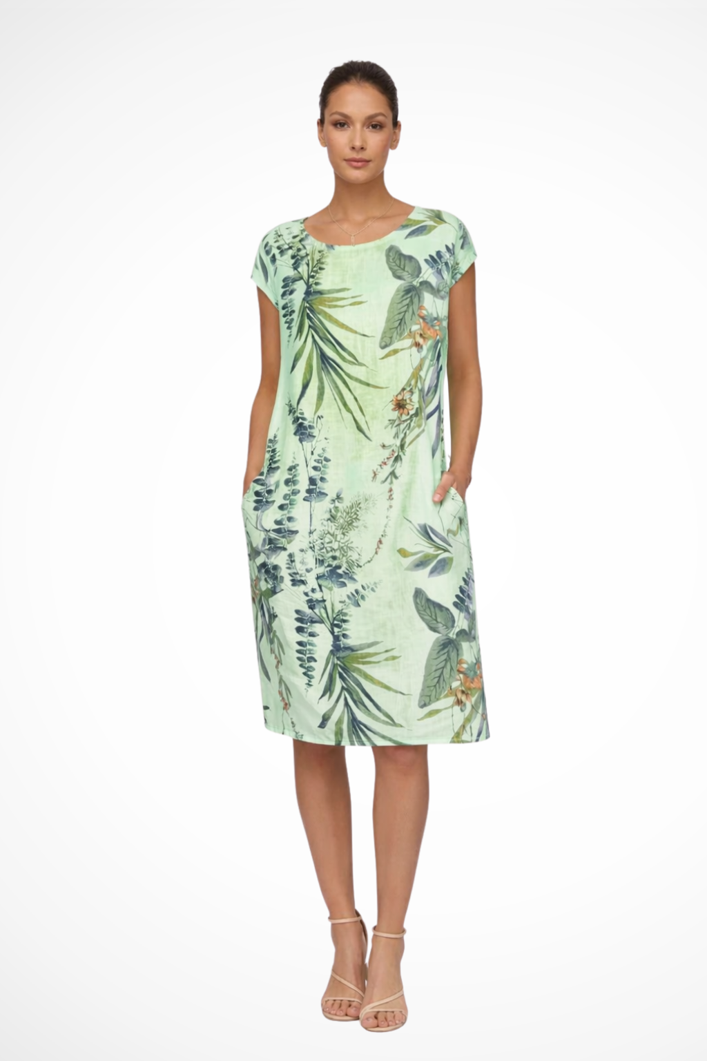 Relaxed Fit Women’s Summer Dress with Botanical Print
