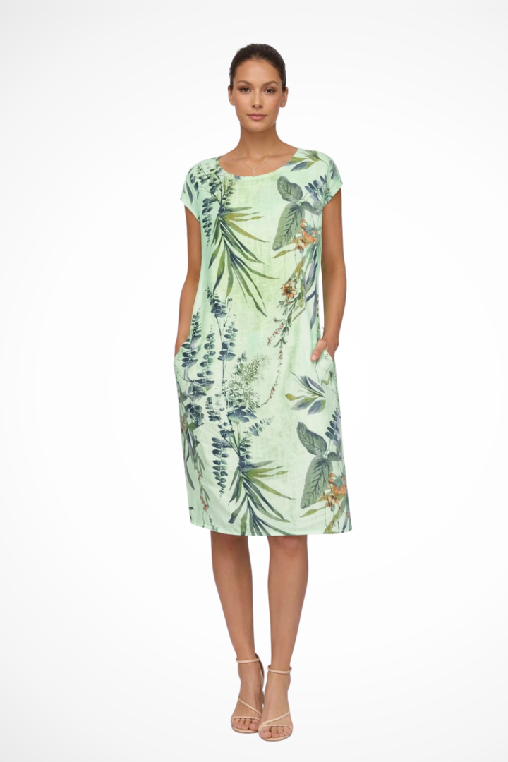 Relaxed Fit Women’s Summer Dress with Botanical Print