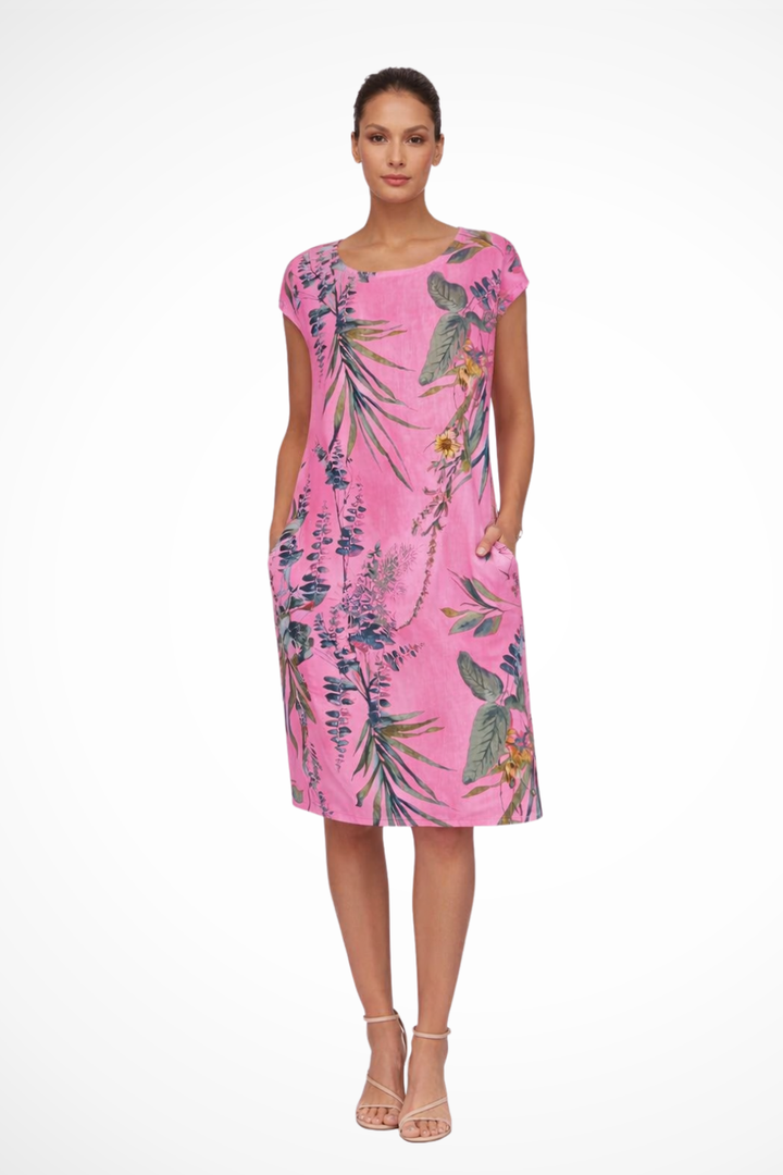 Relaxed Fit Women’s Summer Dress with Botanical Print