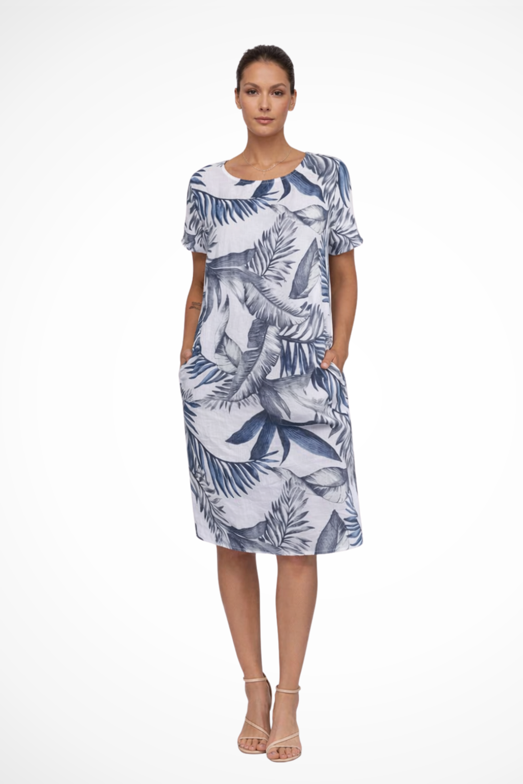 Relaxed Fit Women’s Summer Dress with Botanical Print