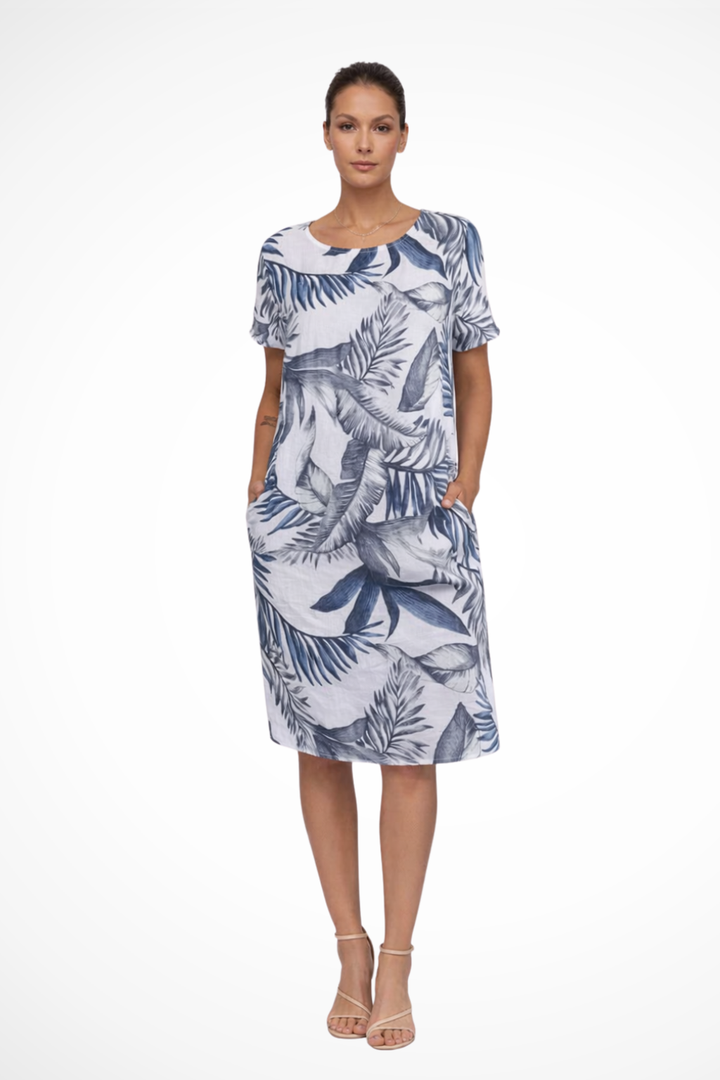 Relaxed Fit Women’s Summer Dress with Botanical Print