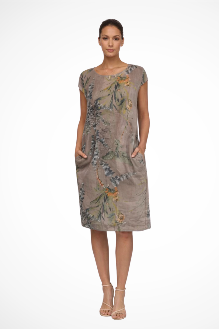 Relaxed Fit Women’s Summer Dress with Botanical Print