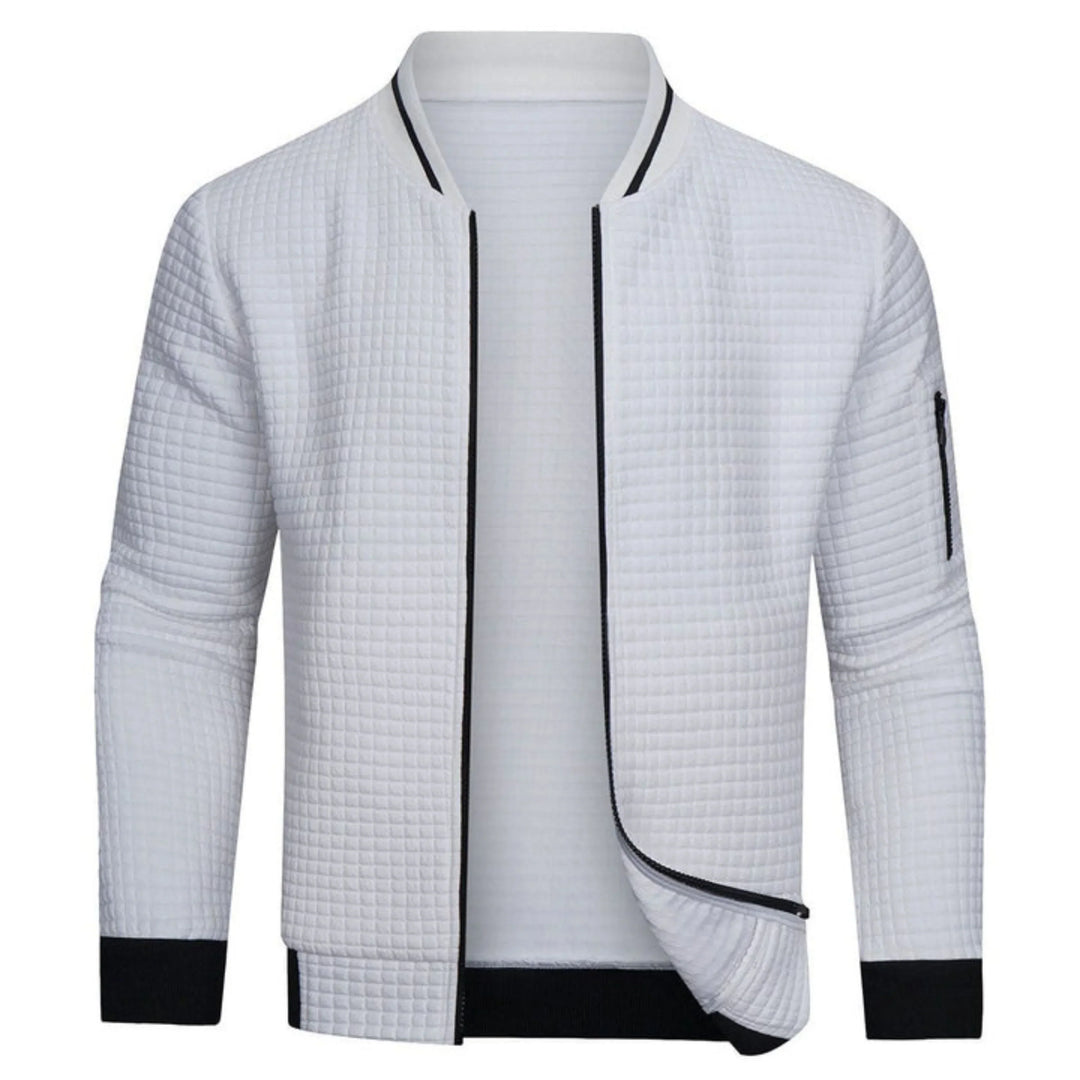 Men's Monochrome Check Bomber Jacket