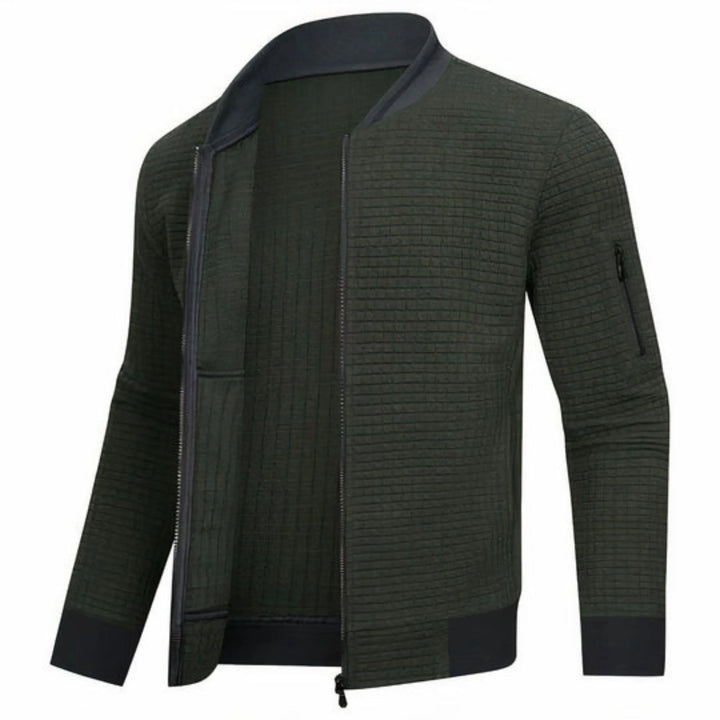Men's Monochrome Check Bomber Jacket