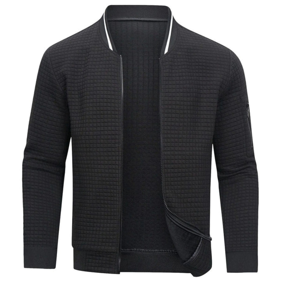 Men's Monochrome Check Bomber Jacket