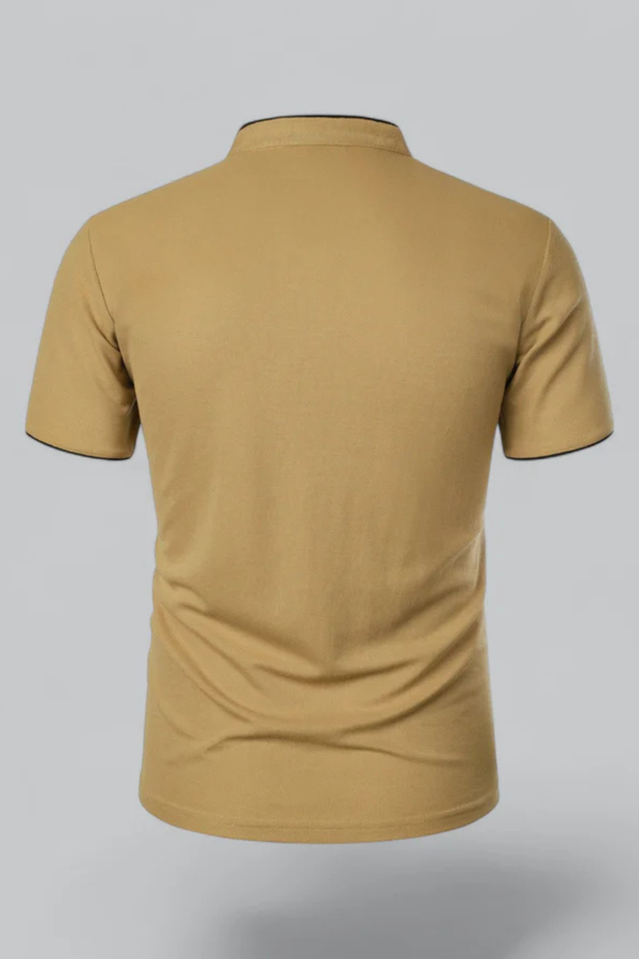 Rafferty | Men Collarless Short Sleeve Polo Shirt