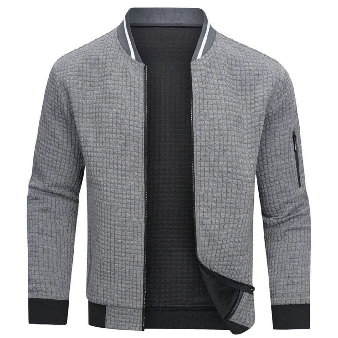 Men's Monochrome Check Bomber Jacket