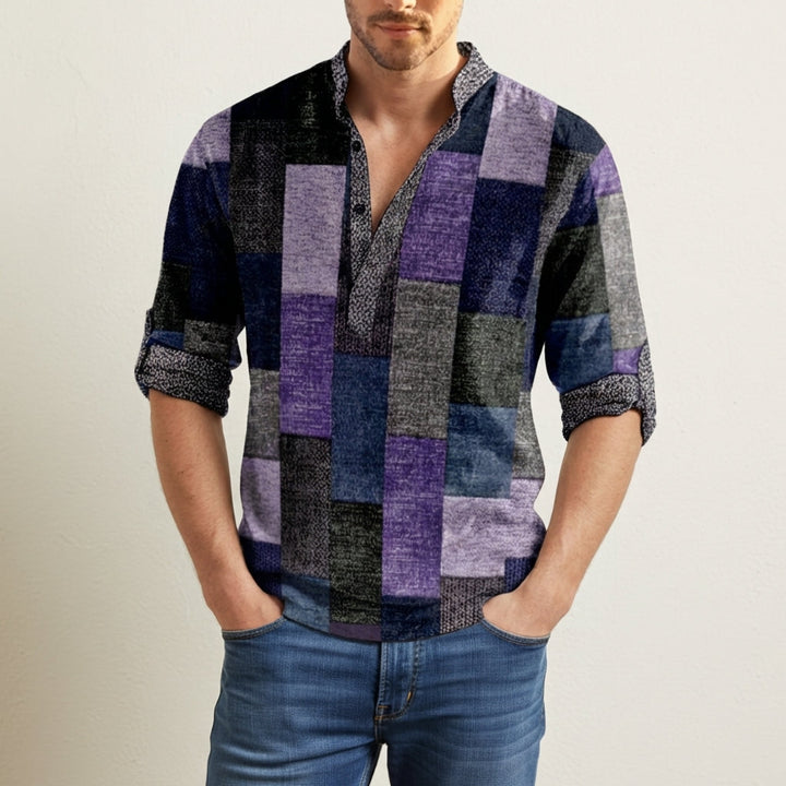 Frudo Color Block Henley Shirt