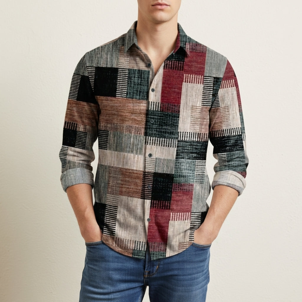 Frudo Color Block Henley Shirt