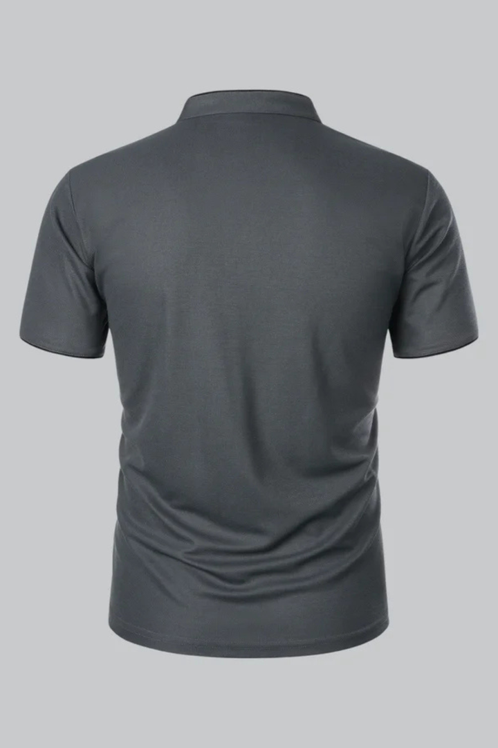 Rafferty | Men Collarless Short Sleeve Polo Shirt