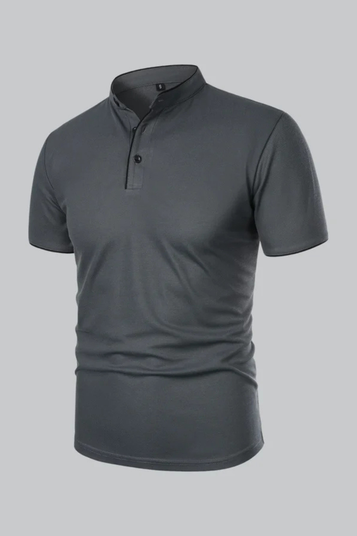 Rafferty | Men Collarless Short Sleeve Polo Shirt