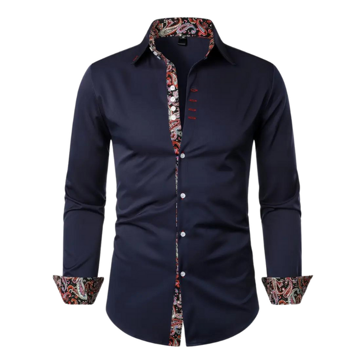 Chemise Homme Décontractée Coupe Slim à Boutons et Manches Longues