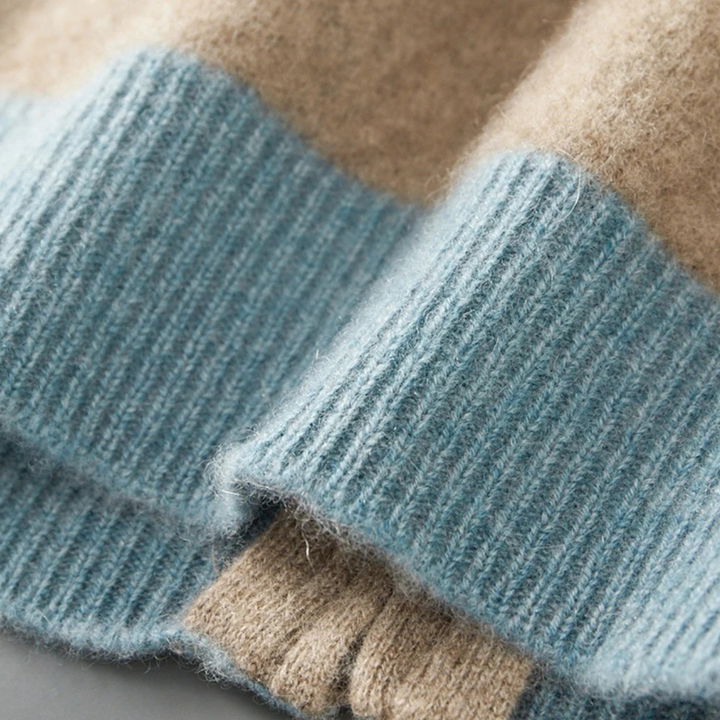 Men's Cashmere Jumper with Zip Front and Relaxed Fit