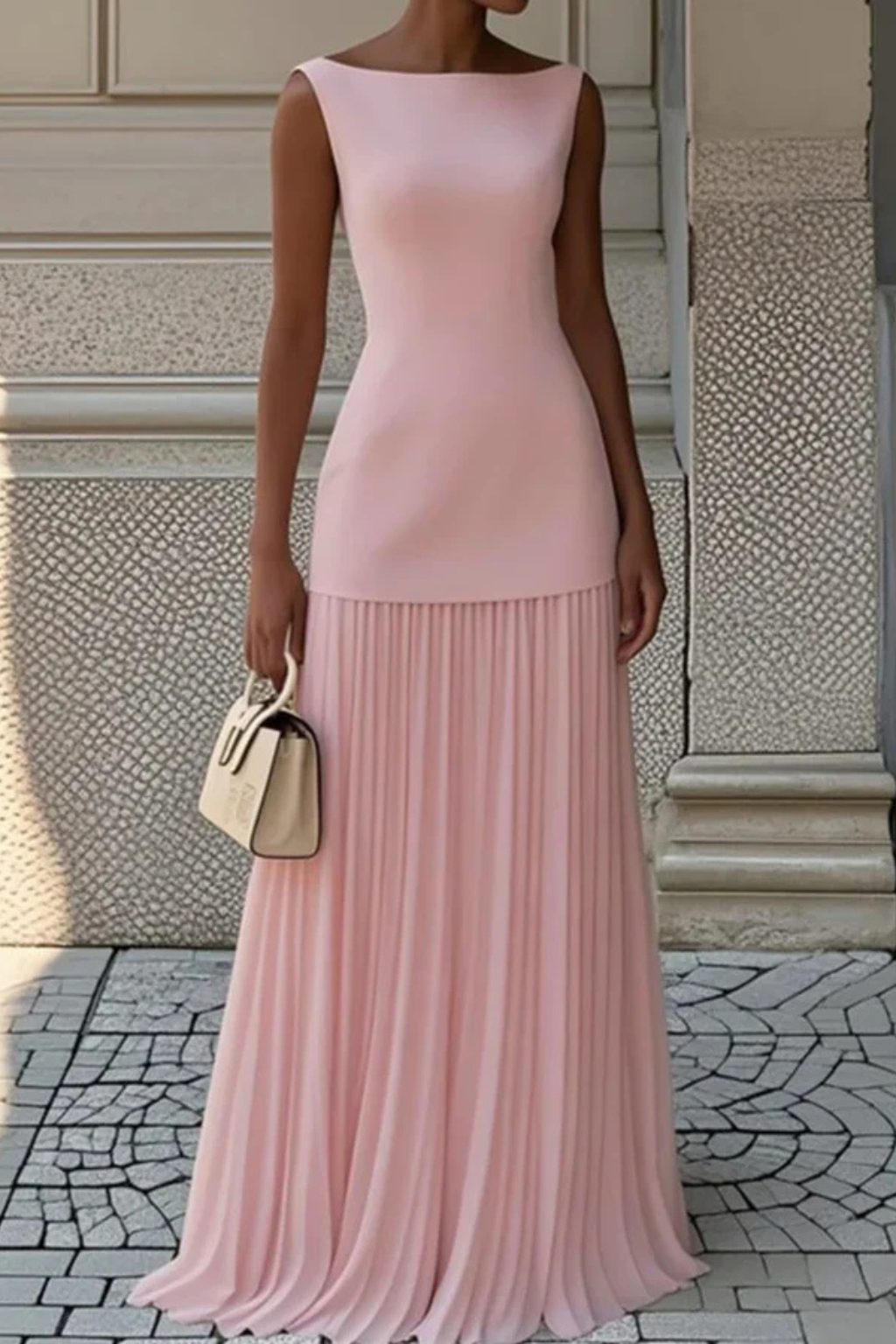 Elegant Pleated Maxi Dress
