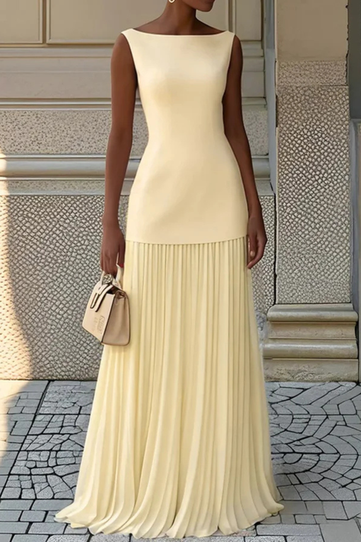 Elegant Pleated Maxi Dress